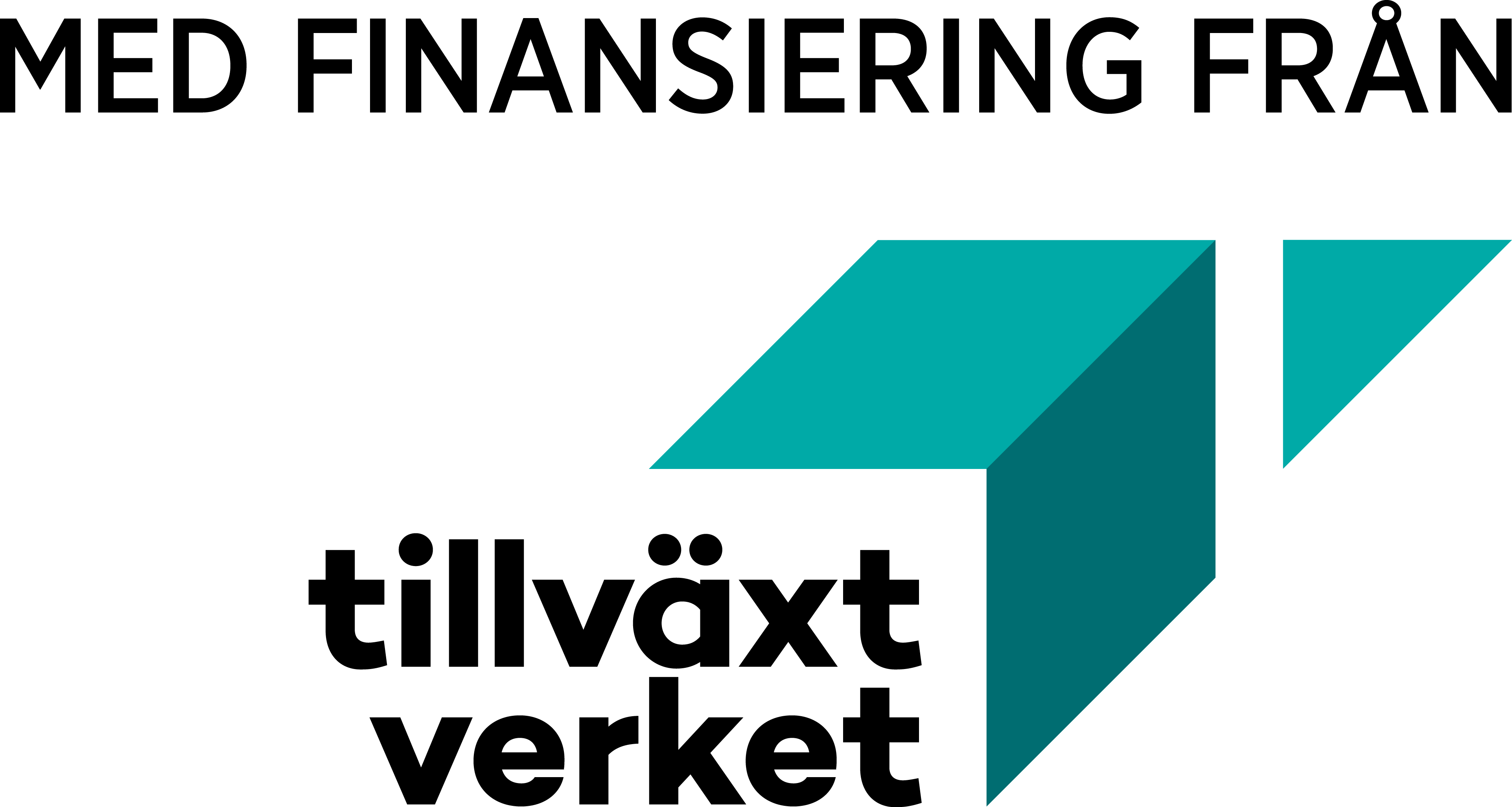 Logotyp: Med finansiering från Tillväxtverket.