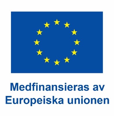 Logotyp EU med texten Medfinansieras av Europeiska unionen