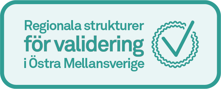 Projektlogotyp: Regionala strukturer för validering i Östra Mellansverige.