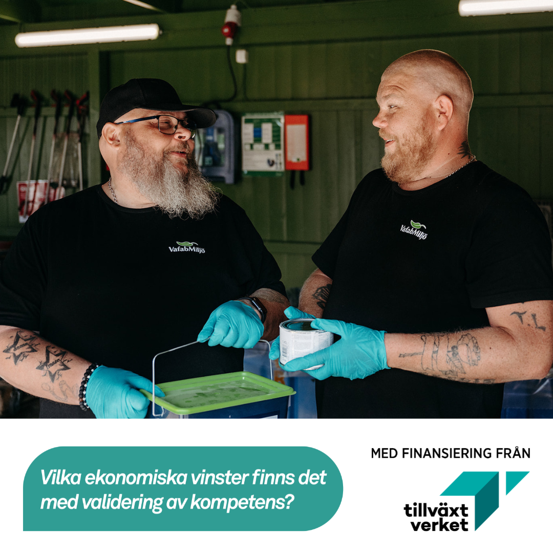 Tv&aring; m&auml;n kl&auml;dda i arbetskl&auml;der p&aring; Vafab Milj&ouml; i V&auml;ster&aring;s, mellan 30-45 &aring;r, befinner sig i sin arbetskontext.