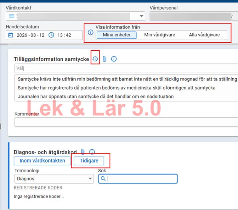 Bilden visar information om Aktiva val