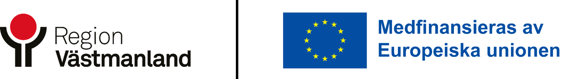 Loggor: Region Västmanland; EU med texten "Med finansiering från Europeiska unionen".