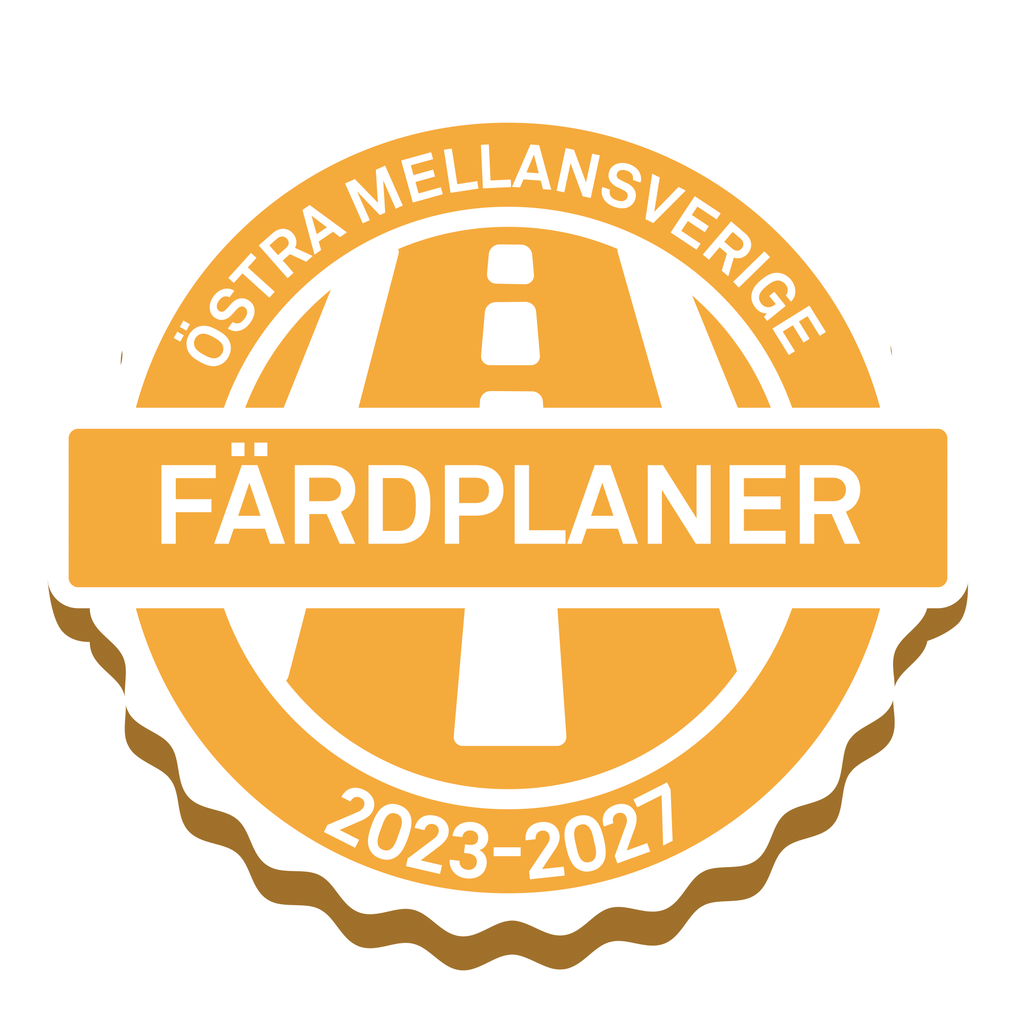 Projektlogga med text: Färdplaner Östra Mellansverige 2023-2027.