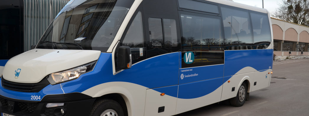 Buss som kör flextrafiken i Västerås.