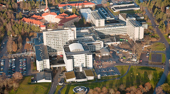 Sjukhuset i Västerås, sett från ovan