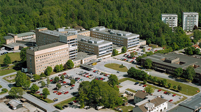 sjukhuset i Köping sett från ovan